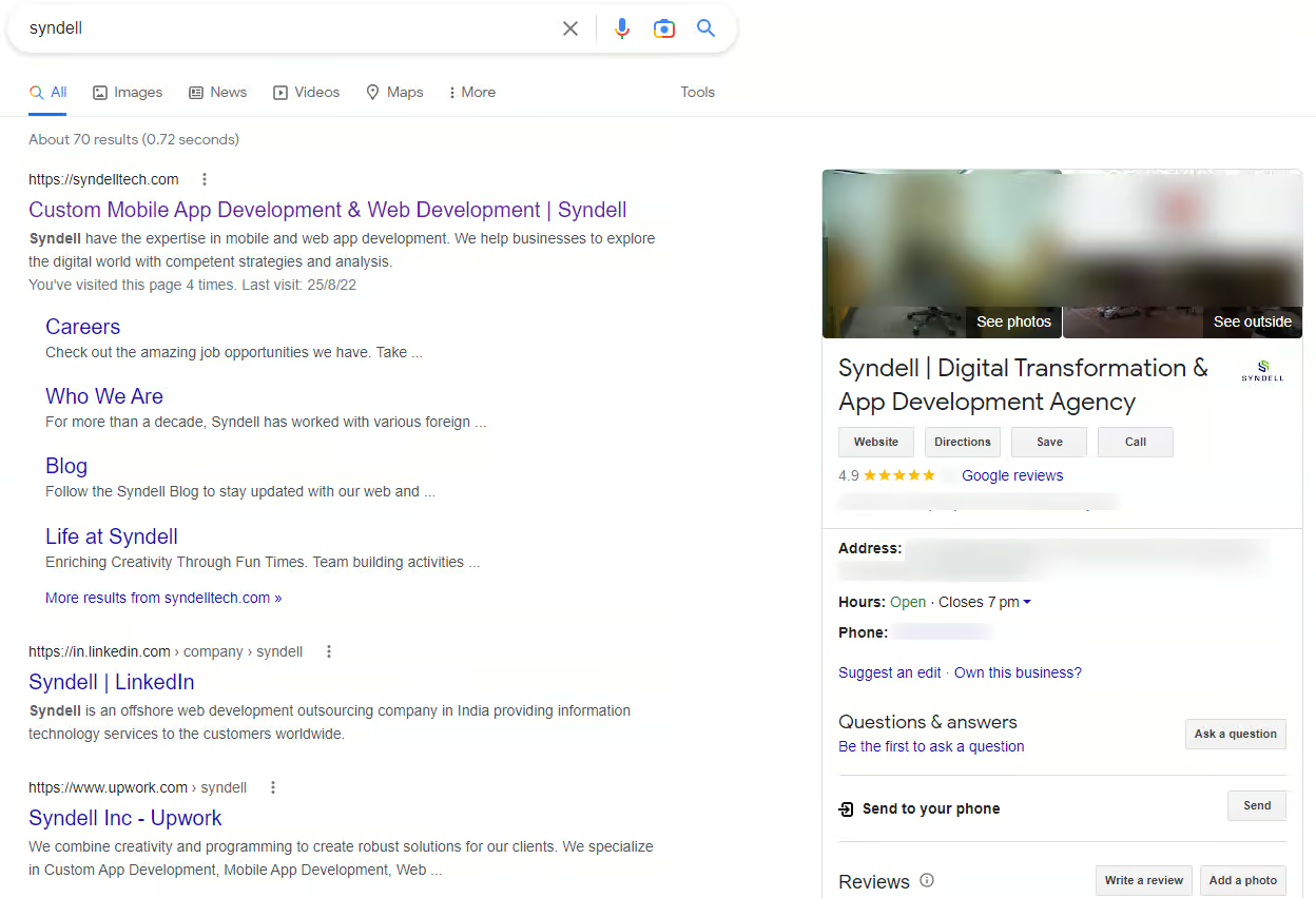 Verified Google My Business Listing