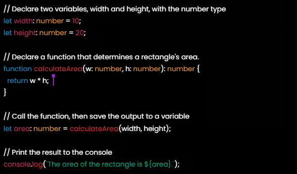 rectangle typescript code