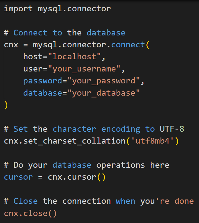 Character Encoding for Mysql Conncection