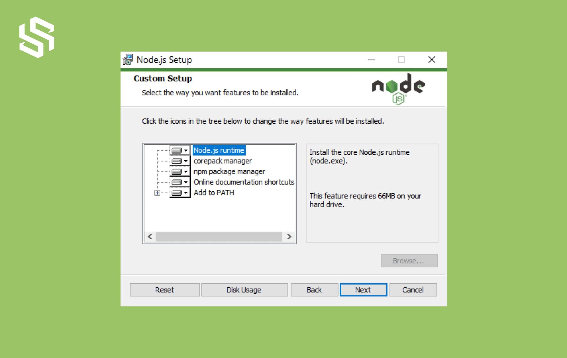 Node.js Custom Setup