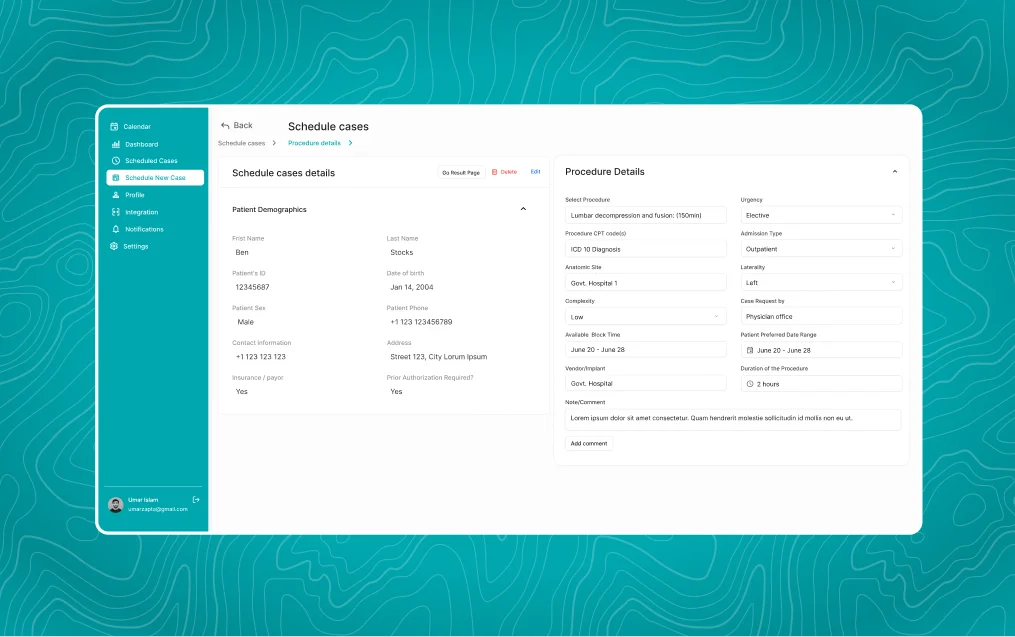Surgical Schedule Management App 1